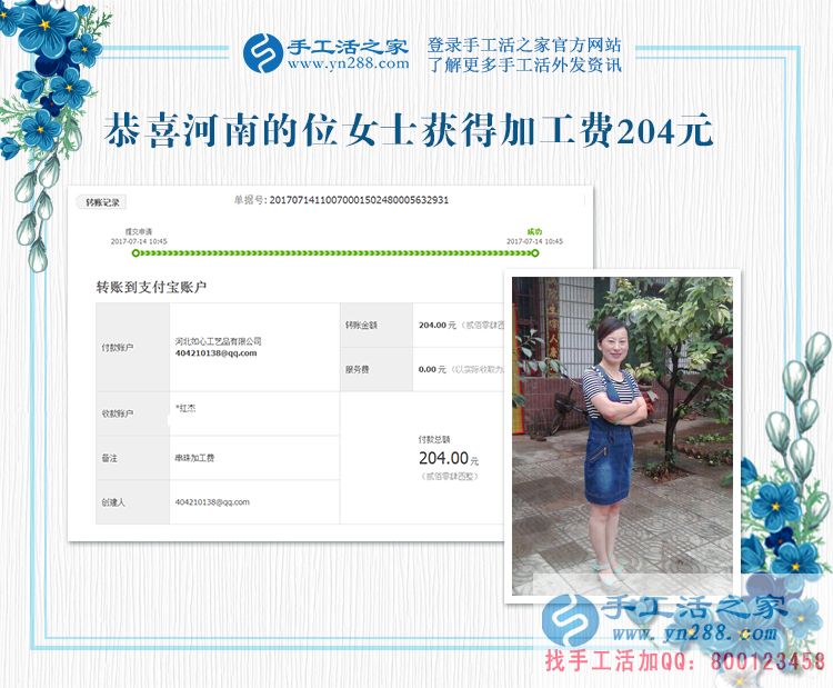 無怨無悔的付出，河南家庭主婦位女士的兼職手工賺錢貼補家用(圖1)