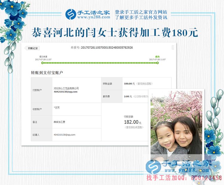 送給女兒的禮物，河北邯鄲閆女士做手工活兼職賺錢之外(圖1)