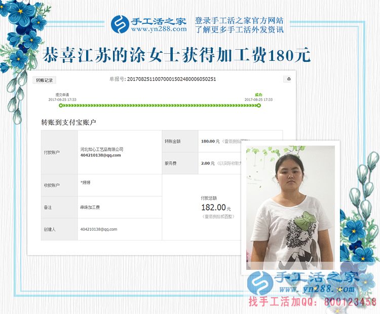 店里的租金有了，江蘇的涂女士用手工活兼職賺錢真不少(圖1)