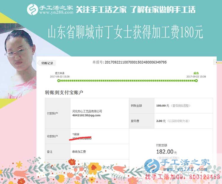 小店的生意好，手工活的收入高，山東聊城丁女士堅(jiān)持夜里做手工活賺錢(圖1)