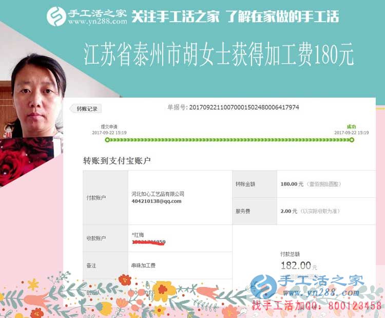 與丈夫一起還房貸，江蘇泰州家庭主婦胡女士堅持在家做手工活賺錢(圖1)