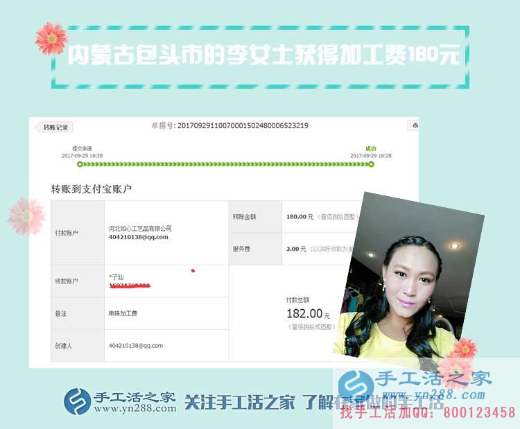 三全其美的好事業(yè)，內(nèi)蒙古包頭美女李女士下班后堅(jiān)持做珠繡畫賺錢(圖1)