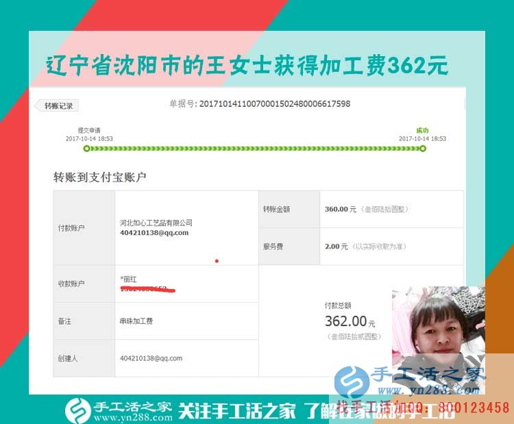 彌補生意不賺錢的狀況，遼寧沈陽的王女士說，開店之余做串珠手工老賺錢了(圖1)