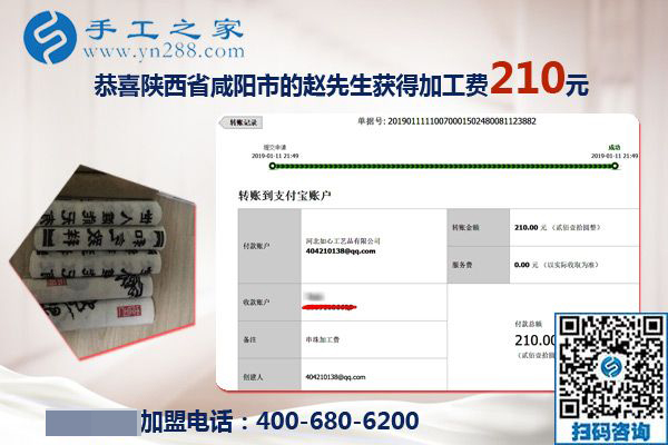 摸爬滾打后選擇手工之家，陜西咸陽(yáng)趙先生看好珠繡手工活加盟項(xiàng)目